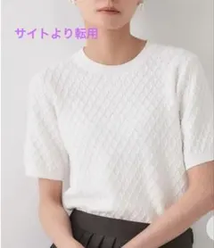 OPAQUE.CLIP 半袖ニット 38(M) ホワイト
