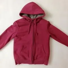 ユニクロ ボアスウェットフルジップパーカー　ワイン　S 低身長