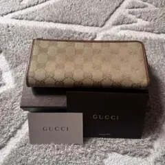 (美品) GUCCI長財布　GGスプリーム 　　L字ファスナー