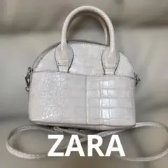 ZARA ライトグレー クロコダイル風ショルダーバッグ