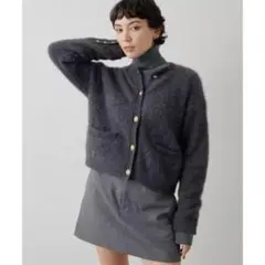 Whim Gazette★カシミヤ混ファーニットジャケット