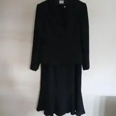 礼服　ブラックワンピーススーツ(ジャケット付き)