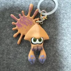 スプラトゥーン イカ キーホルダー　オレンジ