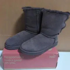 UGG ムートンブーツ ダークブラウン リボン付き