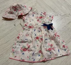 プチバトー　ワンピース　帽子セット　花柄のサムネイル