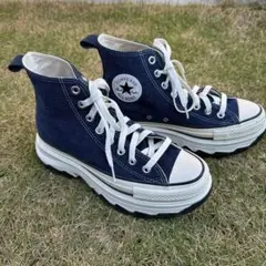 CONVERSE・オールスタートレックウエーブ ネイビー　厚底　デニム生地