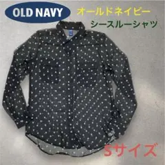 オールドネイビー希少デザインOLD NAVY シースルーブラックシャツ