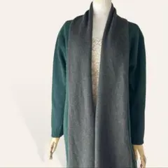 スタディオクリップ バイカラー ウール ロングコーディガン ジャケット F