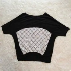 VIVIENNE TAM ブラック レース 半袖Tシャツ　ゆったりのサムネイル