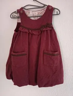 バーガンディ ワンピース 80