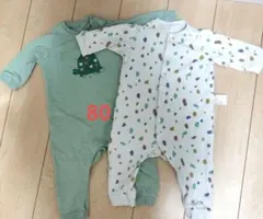 ユニクロ　長袖ロンパース 80　2枚セット
