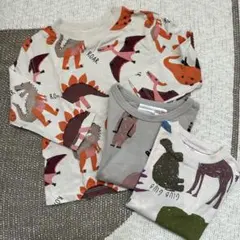 ZARAキッズ　恐竜&アニマル&くまさんロングTシャツ3枚セット　80