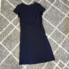 アニエスベー 半袖ロングワンピース ブラック 黒 無地 丸首 薄手