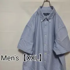 N111【US輸入】ラルフローレン　半袖シャツ【メンズXXL】水色のサムネイル