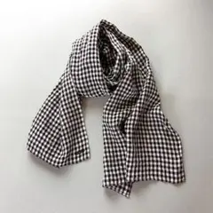 美品◆オールドマンズテーラー　リネンストール　ギンガムチェック　ストールのサムネイル