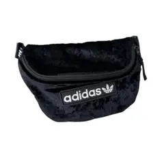 adidas ベルベット ボディバッグ 黒　ウエストポーチ　軽量
