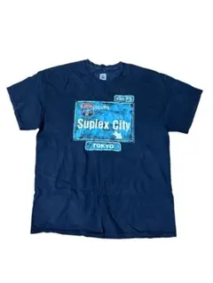 Vintage古着tシャツ　ネイビー×水色