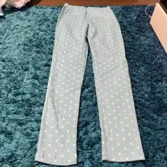 ドット柄 レギパン　Ｌ　水色　パンツ