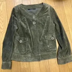 美品　MALTIC レディース　スエード　ジャケット　アウター　カーキ 38 M