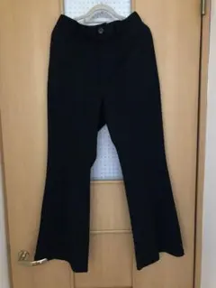 JU 黒 フレアパンツ ウエストゴム入り