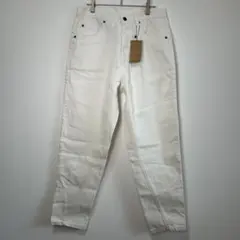 【タグ付新品】ホワイト 白 ストレートデニム シンプル/M