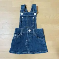 【最安値】デニムサロペット　ジャンパースカート　ストラップ　ミニスカート　ハート