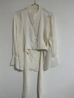 アメリビンテージ Ameri VINTAGE ホワイトシフォンシャツ