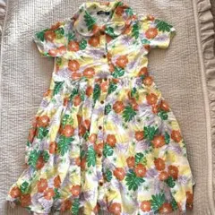 ムージョンジョン Moujonjon 花柄 半袖ワンピース 130