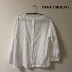 新品未使用 スタンプアンドダイアリー スタンドカラーフレンチスリーブ