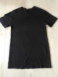 ZARA　 ブラック 半袖ロングTシャツ