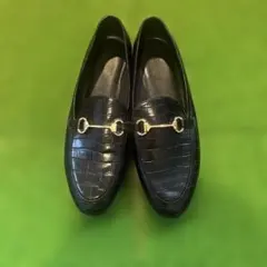 H&M ローファー レディース　ブラックゴールドバックル