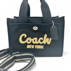 【極美品】コーチ CP164 2way カーゴトートバッグ キャンバス 黒