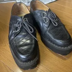 極美品❣️YUKETEN ユケテン フリンジキルト 本革 ダービーシューズ 黒 