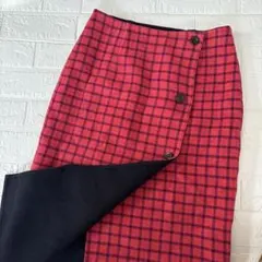 IENA イエナ　Wフェイスリバーシブルミッドカーフスカート　ウール　チェック