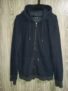 DIESEL ネイビー チェック柄 ジャンパー サイズXL　②