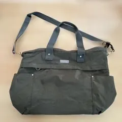 ダークグリーン　カーキ ショルダーバッグ　2way トート