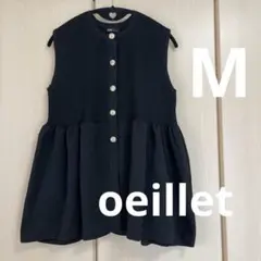oeillet ペプラムニットベスト ノースリーブ　チュニックジレ　ベストMのサムネイル