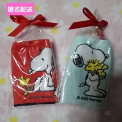 スヌーピー ミニタオルセット 赤 水色2点セット