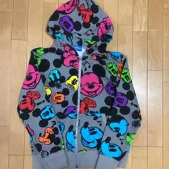 東京ディズニーリゾート フード付き パーカー カラフル 総柄 ミッキー Sサイズ
