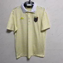 【Kappa GOLF】カッパゴルフ　半袖ポロシャツ　イエロー×白ボーダー　LL
