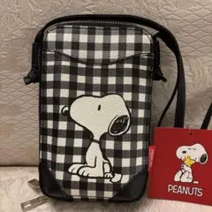 新品　タグ付き　多機能　スヌーピー スマホショルダーバッグ