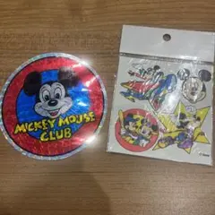 ミッキー キラキラシールなど２枚セット　昭和レトロ　新品未使用　匿名配送