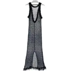 MAISON SPECIAL ポンポンメッシュニットワンピース キャミワンピ付