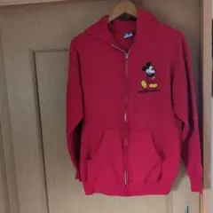Disney ミッキーマウス 赤 ジップアップパーカー
