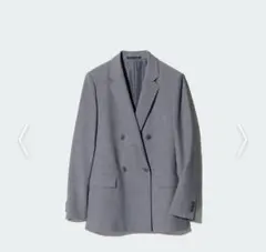 noさま　UNIQLO ダブルジャケット(gray) 仕事にもプラベにも【ユニクロ】新作ジャケットはダブル。ユニセックス