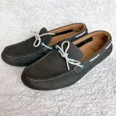 【Clarks】 26.5cmクラークス　モカシン　デッキシューズ　ダークグレー