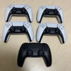 PS5 ワイヤレスコントローラー ホワイト×4 ブラック×1 計5台セット