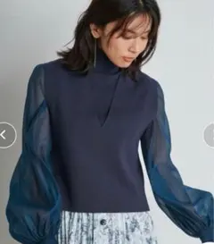 SNIDEL シアードッキングニットプルオーバー - メルカリ
