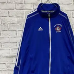 アディダス ジャージ　トラックジャケット　ブルーM ロゴ刺繍87