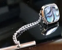 未使用品 メキシコ貝 ネクタイピン カフス セット 昭和レトロ 稀少品